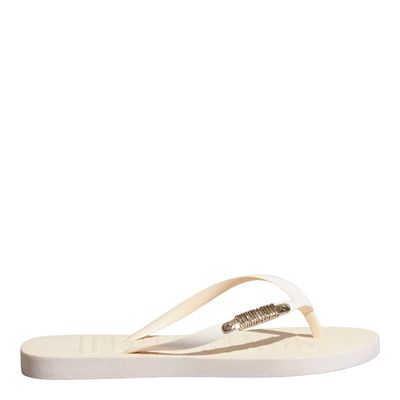 Chinelo Flip Flop Borracha Off White
