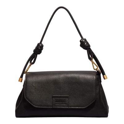 Bolsa Pequena Couro Floater Preta Alça De Ombro