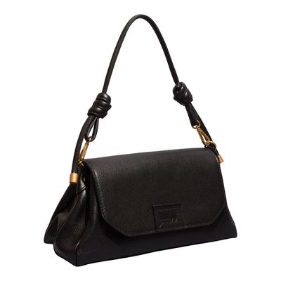 Bolsa Pequena Couro Floater Preta Alça De Ombro