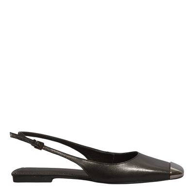 Sapatilha Slingback Couro Nobre Soft Preto