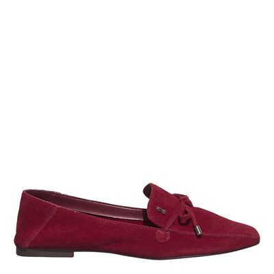 Mocassim Couro Camurça Vermelho