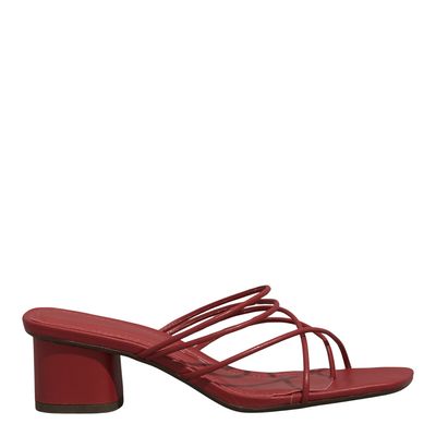 Mule Napa Soft Vermelho Malbec Salto Grosso Baixo