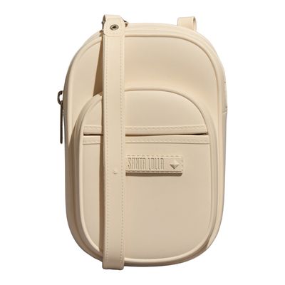 Bolsa Porta Celular Borracha Branca Alça Transversal