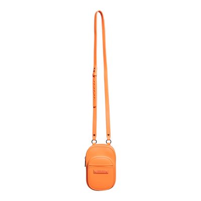 Bolsa Porta Celular Borracha Laranja Neon Alça Transversal