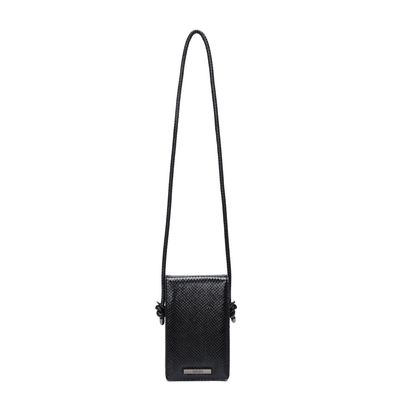 Bolsa Porta Celular Texturizada Cobra Preta Alça Transversal