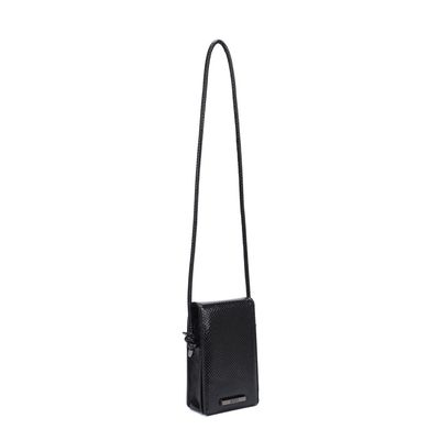 Bolsa Porta Celular Texturizada Cobra Preta Alça Transversal