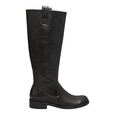 Bota Montaria Couro Nobre Preto Salto Baixo