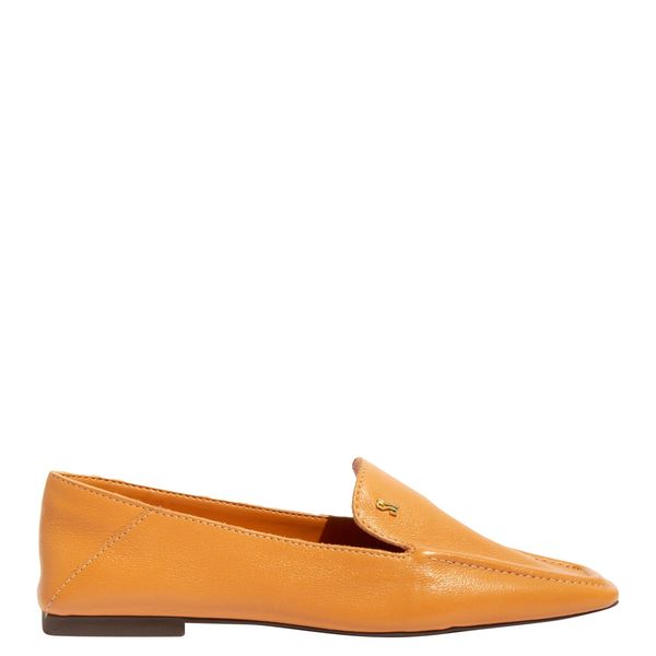 Mocassim Couro Caramelo Bico Quadrado Ama