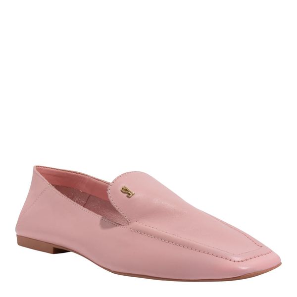 Mocassim Couro Rosa Mate Bico Quadrado Ama
