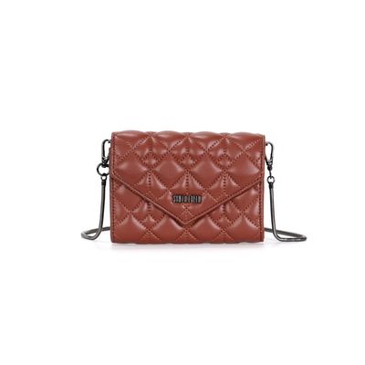 Bolsa Carteira Envelope Soft Marrom Alça Transversal