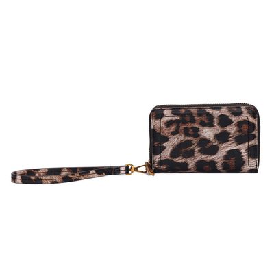 Carteira Estampa Animal Print Onça Alça De Mão
