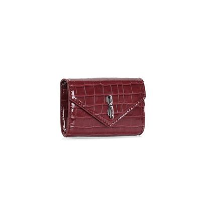 Bolsa Carteira Envelope Croco Vermelho Alça Transversal