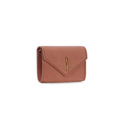Bolsa Carteira Envelope Camurça Marrom Alça Transversal