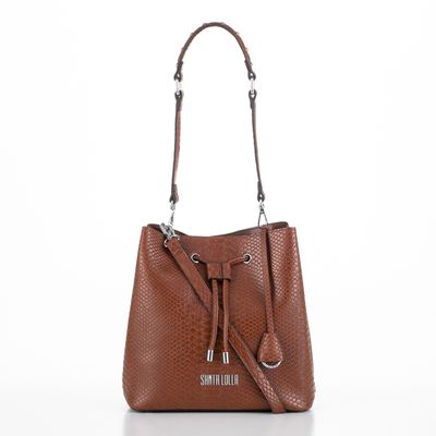 Bolsa croco saco rebite marrom