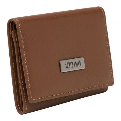 Carteira couro texturizada sl envelope marrom