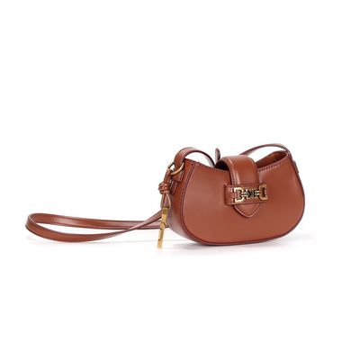 Bolsa Baguete Soft Marrom Alça Transversal