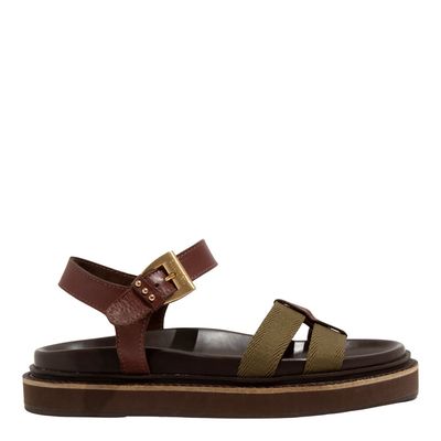 Sandália Papete Couro Nobre Soft Marrom Dark