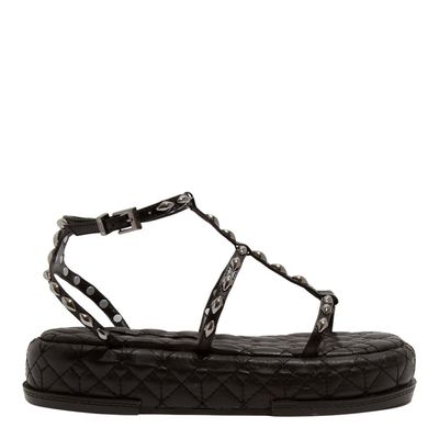 Sandália Papete Couro Confort Preto