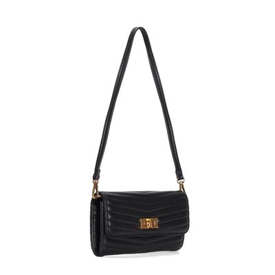 Bolsa Carteira Soft Preto Alça De Ombro