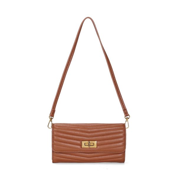 Bolsa Carteira Soft Marrom Alça De Ombro