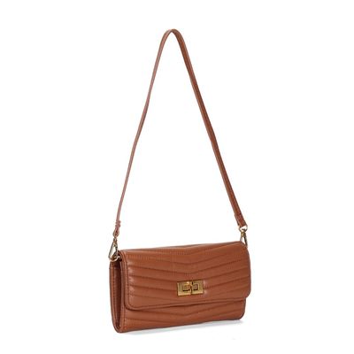 Bolsa Carteira Soft Marrom Alça De Ombro