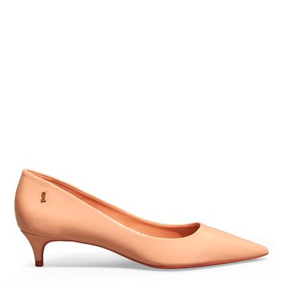 Scarpin Verniz Bege Bico Fino