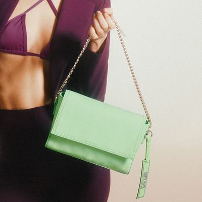 Bolsa Verde Nylon Corrente Alça Média