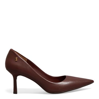 Scarpin Couro Pelica Soft Marrom Dark Salto Fino