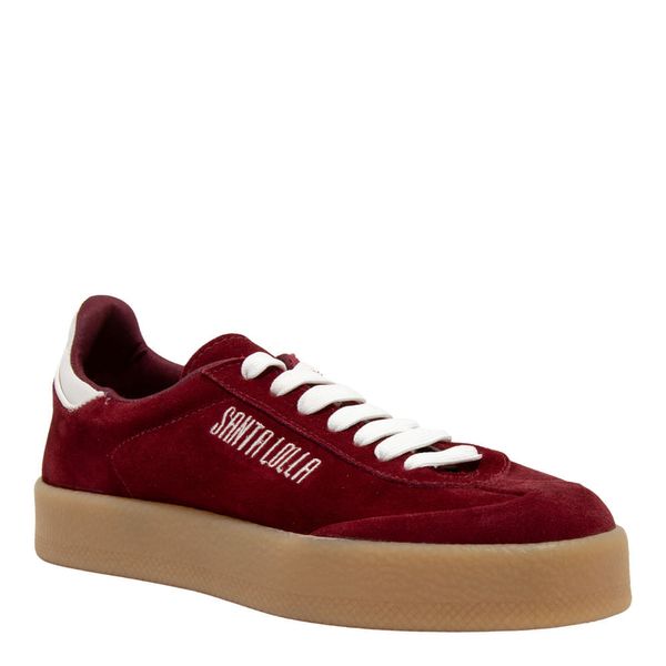 Tênis Couro Camurça Vermelho Merlot