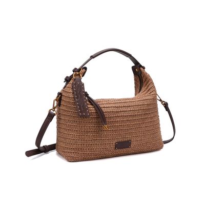 Bolsa Baguete Tramado Marrom Duas Alças