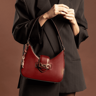 Bolsa Baguete Soft Vermelho Ruby  Alça De Ombro