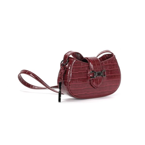 Bolsa Baguete Material Croco Vermelha Alça Transversal