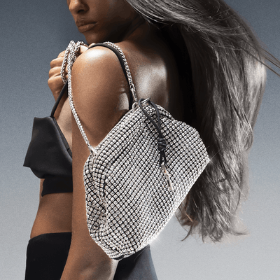 Bolsa Cristal Prata Alça Transversal