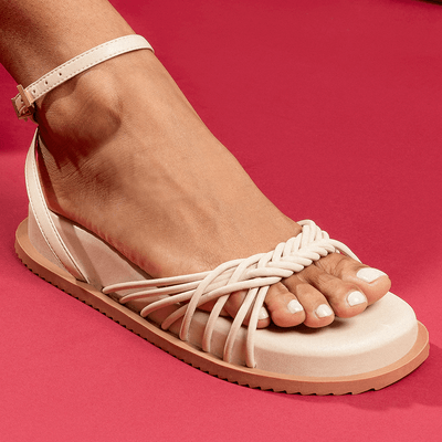 Sandália Papete Napa Soft Creme