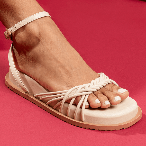 Sandália Papete Napa Soft Creme