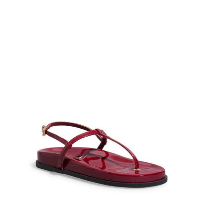 Sandália Papete Verniz Vermelho Carbenet