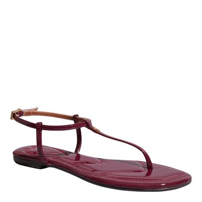 Sandália Rasteira Verniz Anzeli Bordô