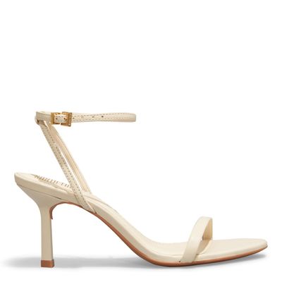 Sandália Couro Pelica Soft Off White Salto Fino