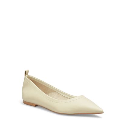 Sapatilha Couro Confort Off White Bico Fino