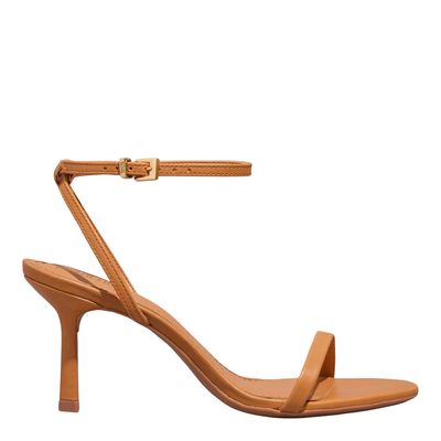 Sandália Couro Pelica Soft Caramelo Salto Fino