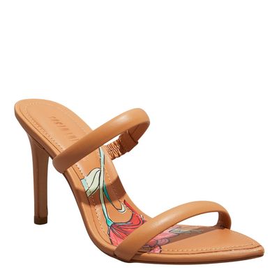 Mule Couro Confort Marrom Bico Folha