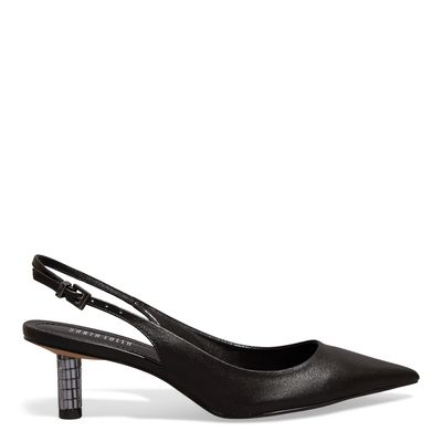 Scarpin Bico Fino Couro Confort Preto Salto Espelho