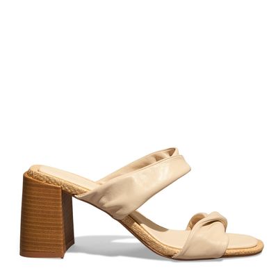 Mule Couro Nobre Vanilla Salto Bloco Fachete