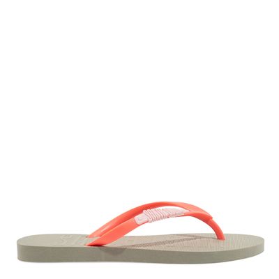 Chinelo Flip Flop Injetado Borracha Verde E Laranja