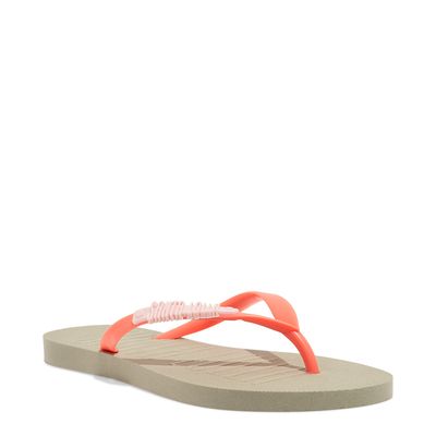 Chinelo Flip Flop Injetado Borracha Verde E Laranja
