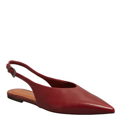 Sapatilha Slingback Couro Nobre Soft Vermelho Ruby