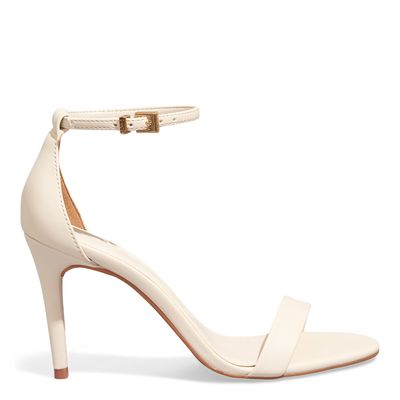 Sandália Napa Soft Off White Salto Alto Fino