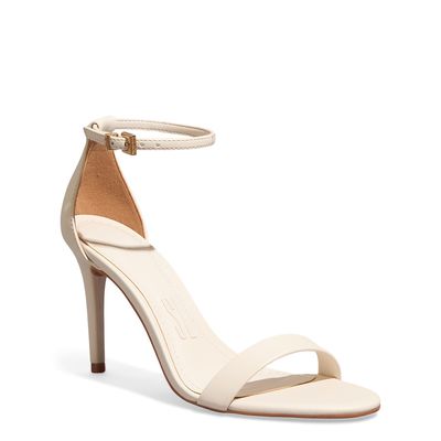 Sandália Napa Soft Off White Salto Alto Fino