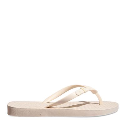 Chinelo Flip Flop Borracha Off White