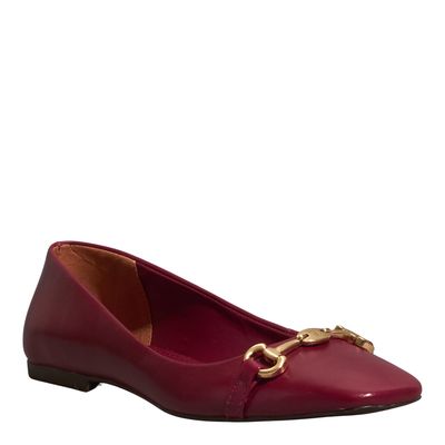 Sapatilha Couro Nobre Soft Vermelho Bordô